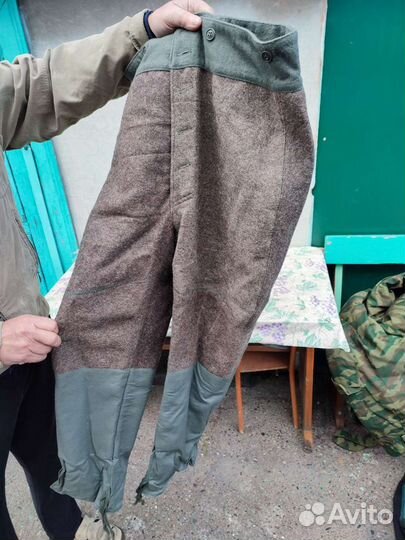 Ватные штаны из натуральной шерсти