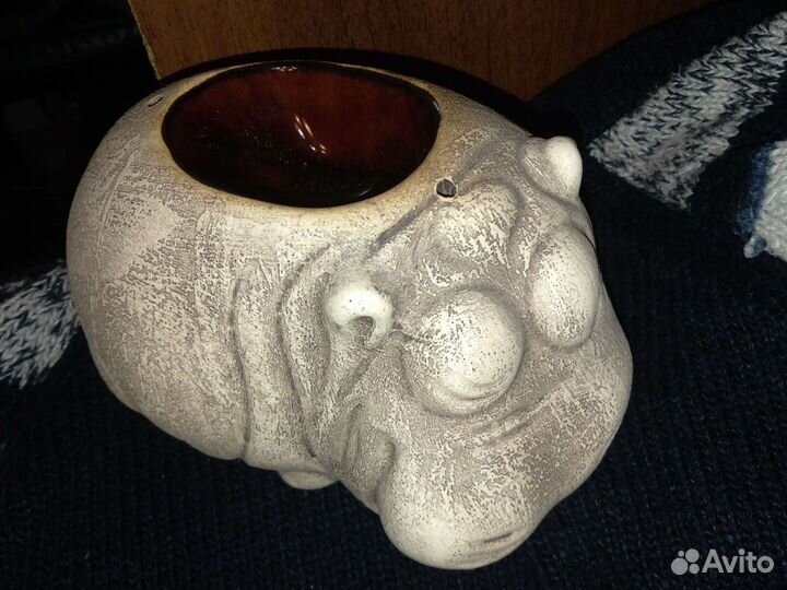 Оригинальная аромалампа бегемот керамика