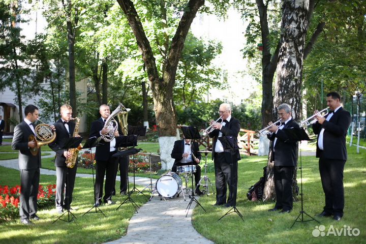 Музыканты на майские праздники. Оркестр. Концерт