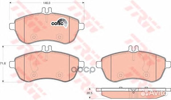 Колодки передние mercedes W204, W212 GDB1736 GD