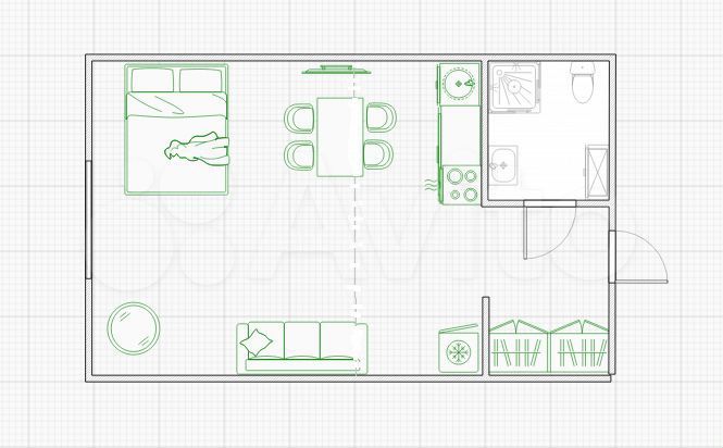 1-к. квартира, 19,6 м², 22/26 эт.