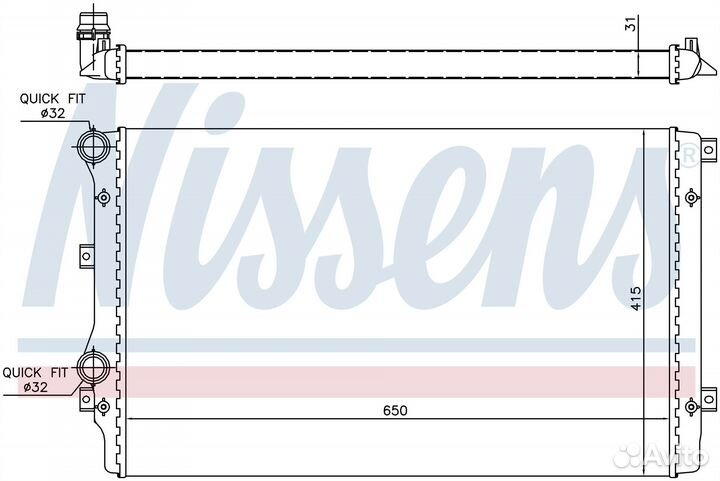 Радиатор охлаждения двс seat altea (2004) 1.8 FSI