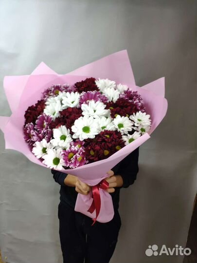 Букеты коробке корзинке хризантемы