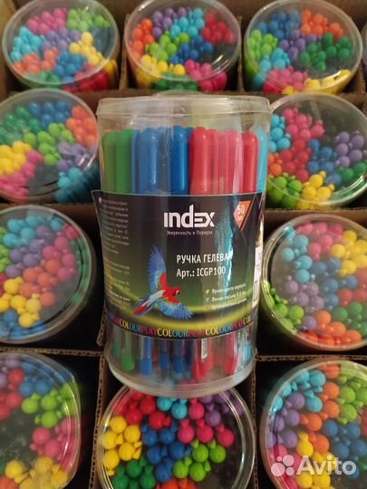 Набор гелевых синих ручек index colourplay