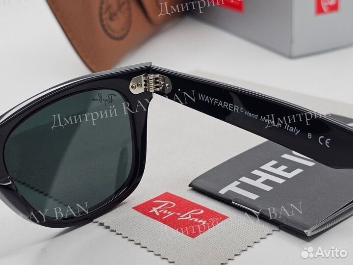 Очки Ray Ban 2140 Wayfarer Black Стекло 50 мм