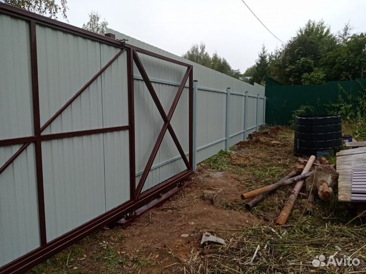 Откатные ворота под ключ с доставкой и установкой