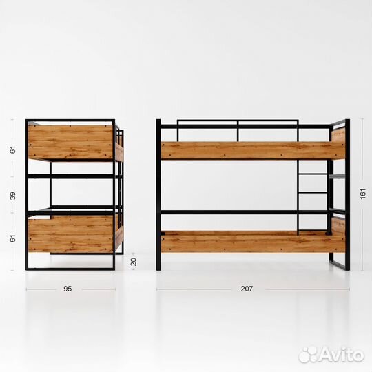 Двухъярусная кровать для хостела