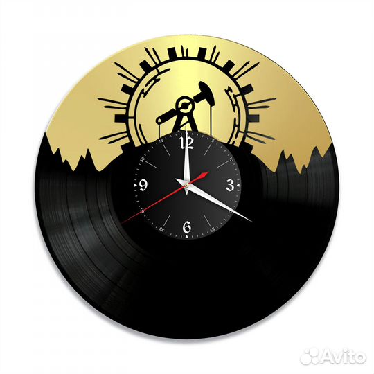 Часы настенные Добыча нефти из винила, №1