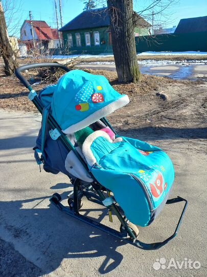 Детские санки коляска ника