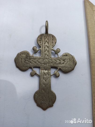 Крест большой серебряный 18 в эмали