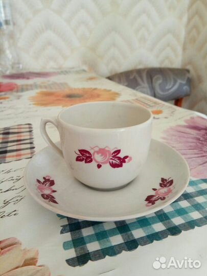 Чашка с блюдцем,оба вида по 6 пар