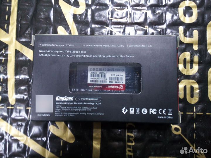 SSD накопитель kingspec NX-256 256гб M2
