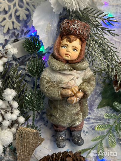 Ватная ёлочная игрушка 