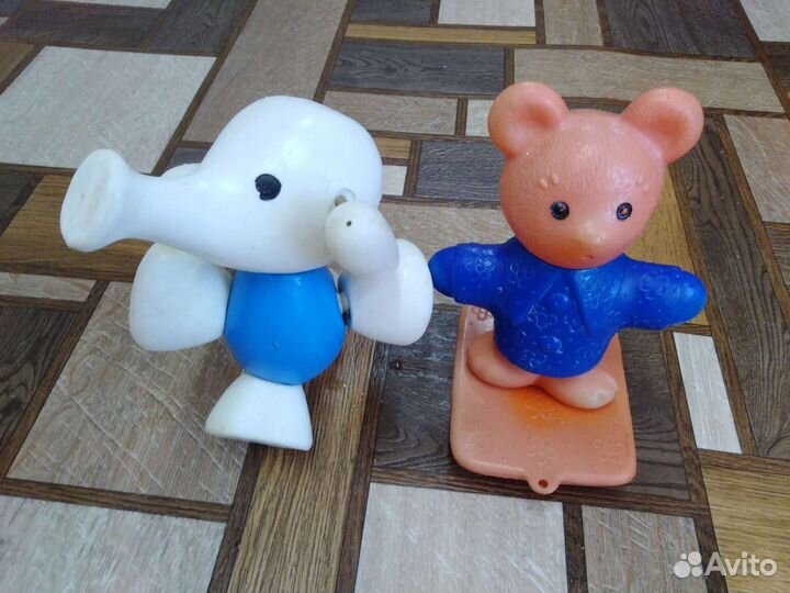 Советские игрушки, слоник и мишка