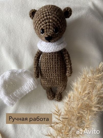 Мишка вязаный игрушка ручной работы