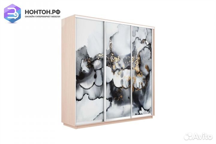 Шкаф-купе 3-х дверный Нонтон фото №1001 / дуб моло