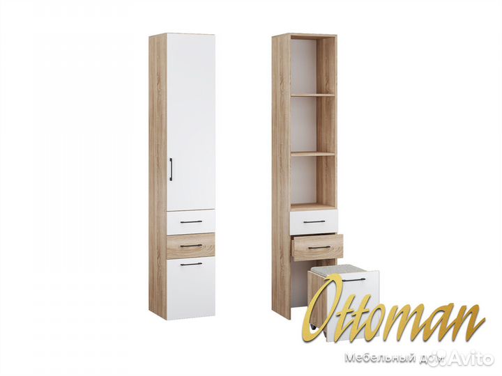 Шкаф пенал с пуфиком