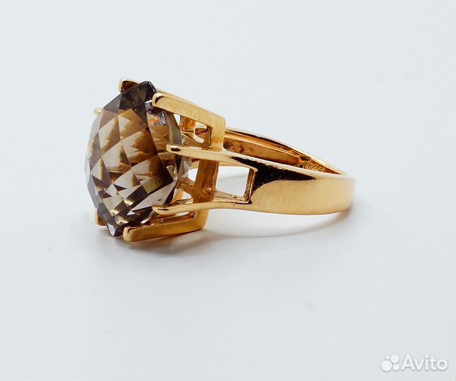 Золотой комплект с Раух топазом