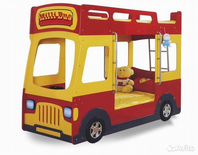 Подростковая кровать Машина Bus двухъярусная
