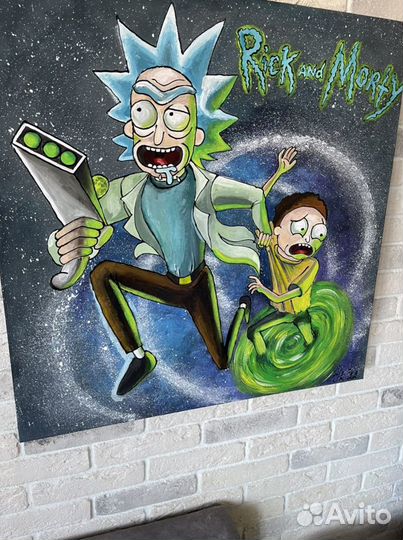 Картина Рик и Морти акрил