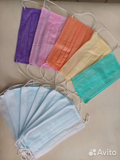 Маска медицинская Голубая 50 шт в упак