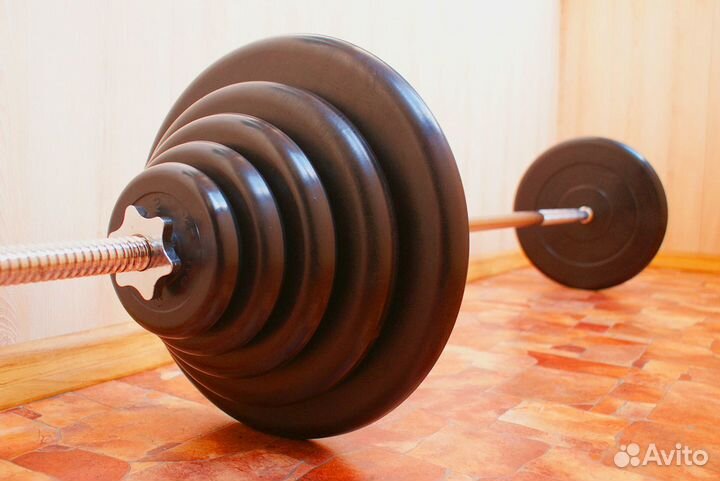 Штангу соберем с прямым грифом