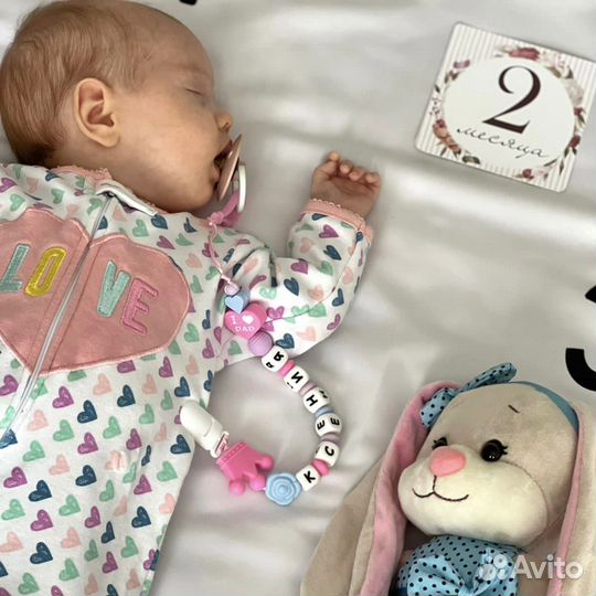 Именной держатель для соски пустышки