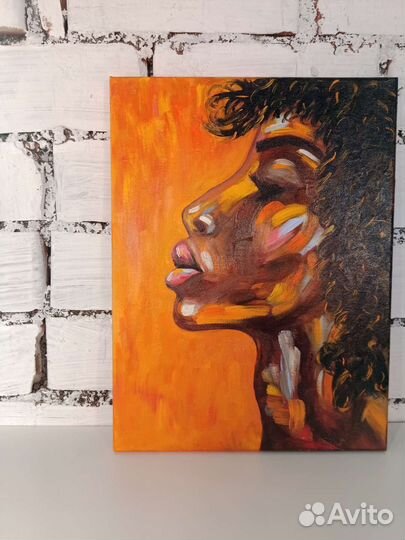 Картина маслом на холсте африканка