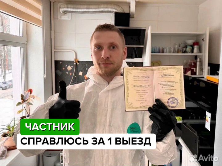 Дезинфекция. Уничтожение клопов тараканов