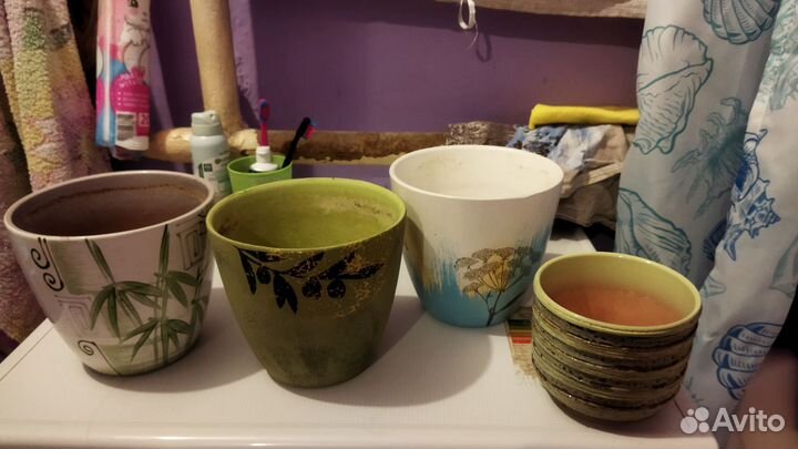 Керамические горшки для цветов бу