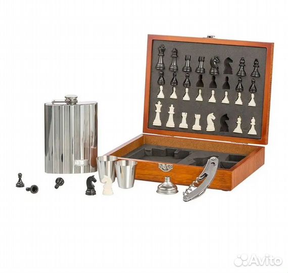 Мужской подарочный набор, шахматы, фляжка