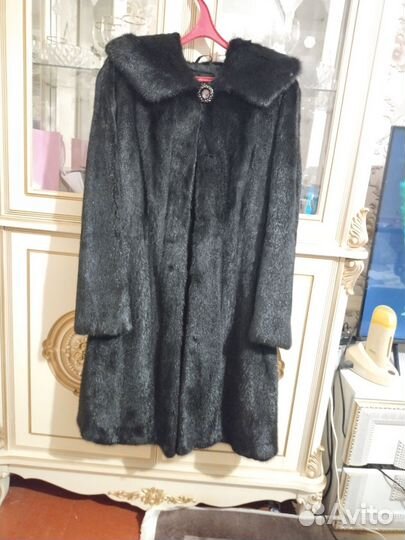 Шуба норковая с капюшоном