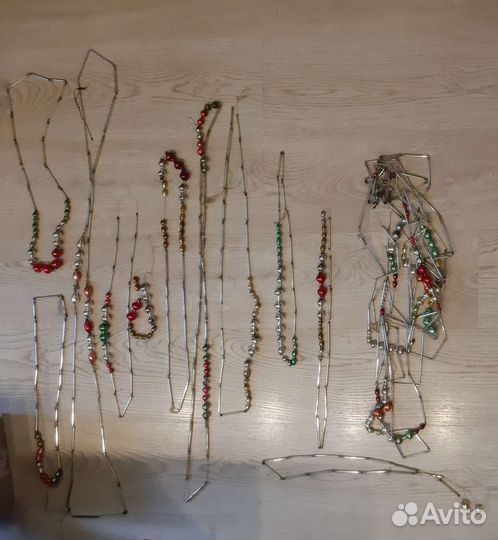 Елочные стеклянные бусы СССР