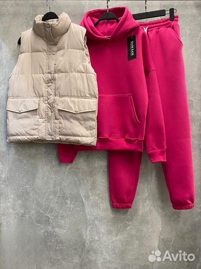Женский тёплый спорт костюм SamSam с жилеткой