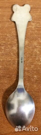 Серебряная чайная (детская) ложка с эмалью(2). 925