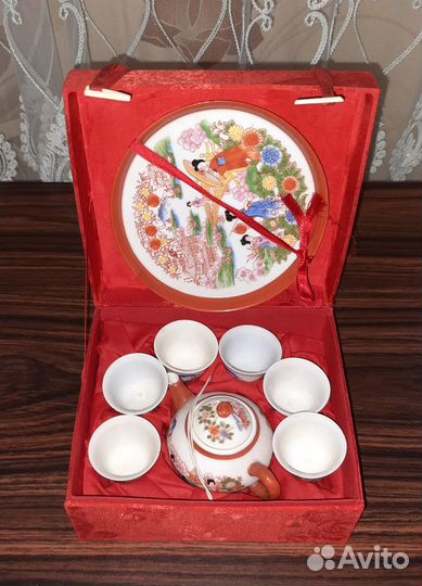 Набор чайный и набор стаканов с гравировкой