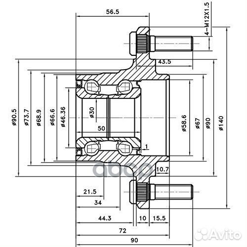 Ступица задняя зад лев Z89381R Zikmar