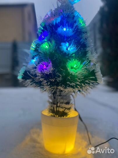 Светодиодная елка в горшке