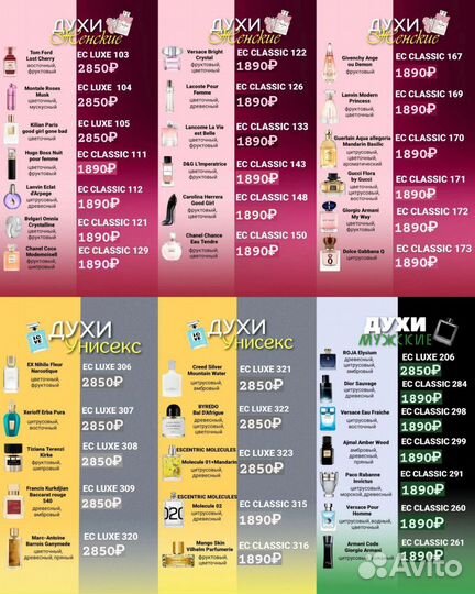 Духи женские, мужские