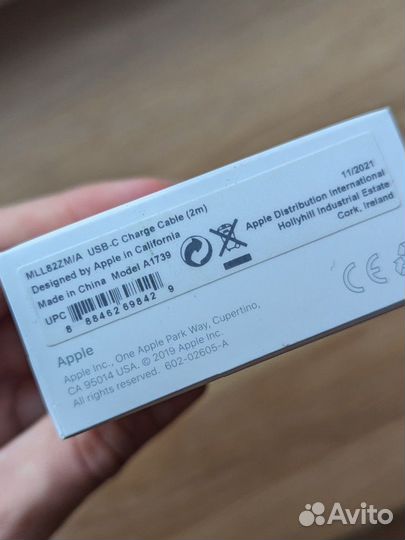 Кабель usb type c apple 2м - Оригинал, запечатан