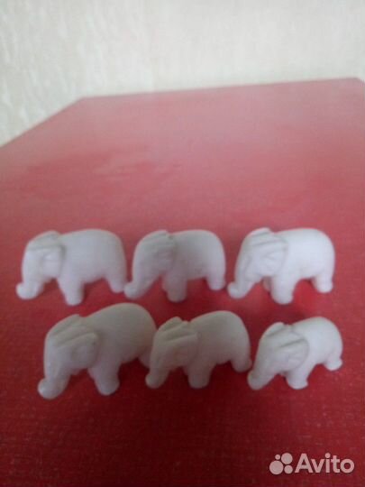 Слоники. из мрамора (винтаж. СССР) 6 штук