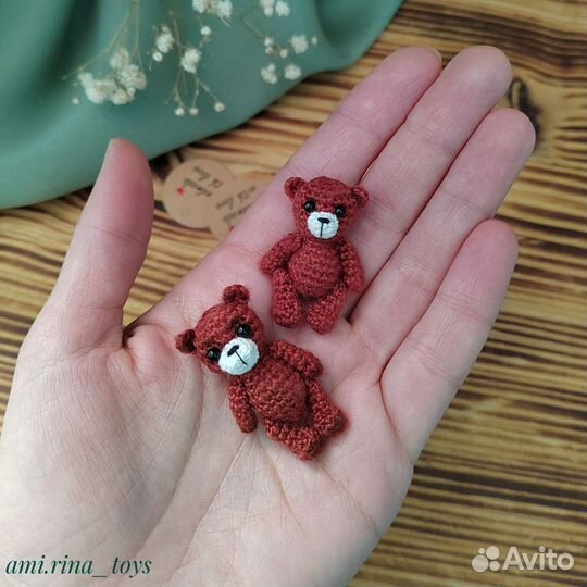 Миниатюрные игрушки. Мини мишки. Мини амигуруми