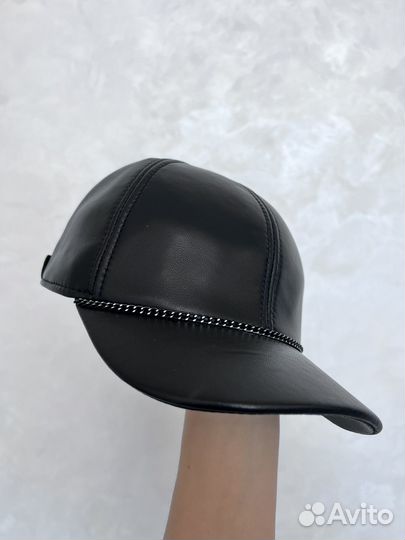 Бейсболка женская натуральная кожа