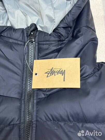 Новая зимняя куртка Stussy серая пуховик