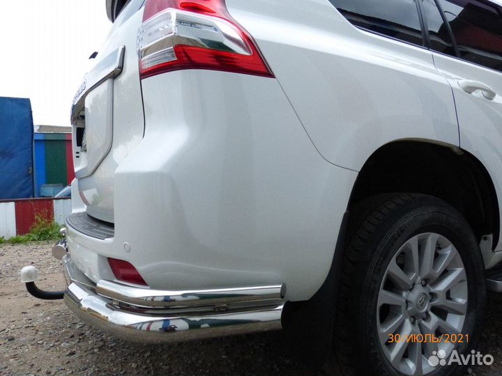 Кенгурятник с клыками полированн нерж Тойота Прадо