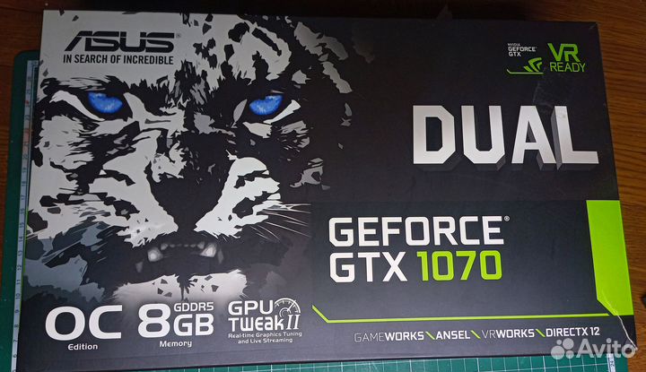 Видеокарта GeForce GTX 1070 asus Dual 8GB