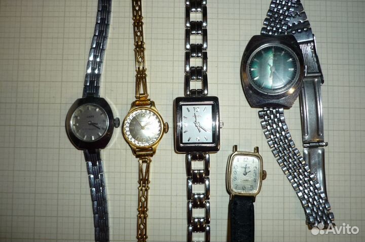 Винтажные, наручные женские часы СССР 9шт