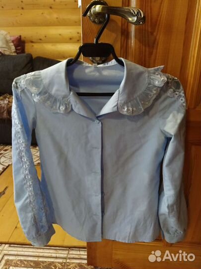 Голубая Школьная Блузка