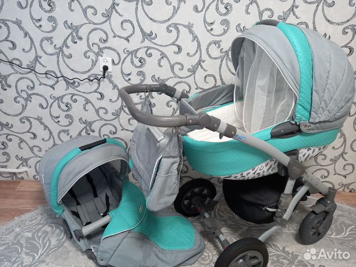 Коляска 2 в 1 эко кожа беби мобаил