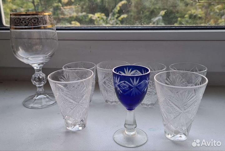 Хрустальные стопки, бокалы СССР